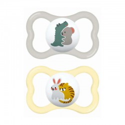 MAM Πιπίλα Σιλικόνης Air 16+ μηνών Χρώμα Γκρι 2τμχ