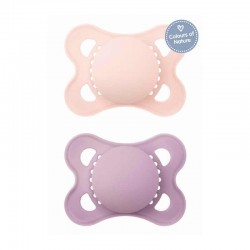 MAM Πιπίλα Σιλικόνης Original Colours of Nature 2-6 μηνών Χρώμα Ροζ 2τμχ
