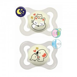 MAM Πιπίλα Σιλικόνης Supreme Night 2-6 μηνών Χρώμα Κρεμ Συλλογή Better Together 2τμχ