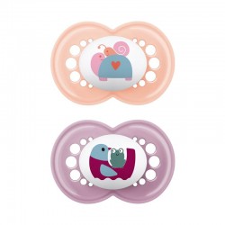 MAM Πιπίλα Σιλικόνης Original 6-16 μηνών Χρώμα Ροζ Συλλογή Better Together 2τμχ