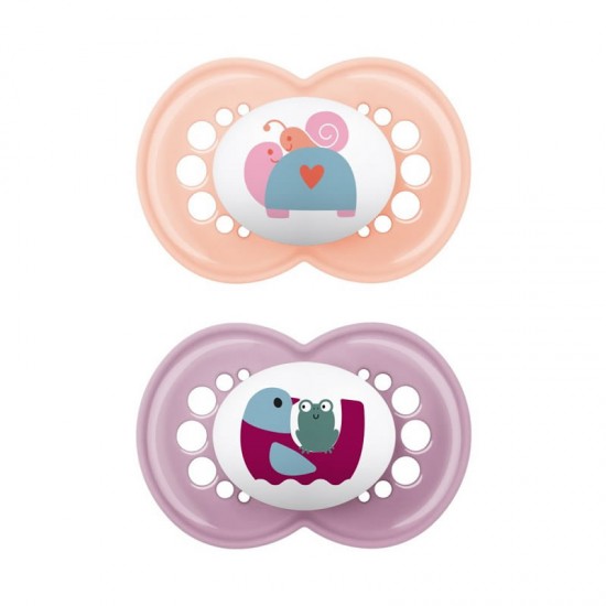 MAM Πιπίλα Σιλικόνης Original 6-16 μηνών Χρώμα Ροζ Συλλογή Better Together 2τμχ