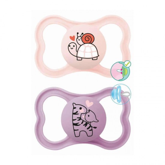 MAM Πιπίλα Σιλικόνης Supreme 6-16 μηνών Χρώμα Ροζ Συλλογή Better Together 2τμχ