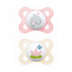 MAM Πιπίλα Καουτσούκ Original 2-6 μηνών Ροζ 2τμχ