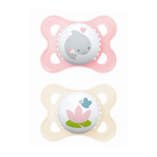 MAM Πιπίλα Καουτσούκ Original 2-6 μηνών Ροζ 2τμχ