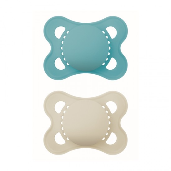 MAM Πιπίλα Σιλικόνης Original Unprinted 2-6 μηνών Μπλε 2τμχ