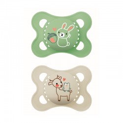 MAM Πιπίλα Σιλικόνης Original 2-6 μηνών Πράσινη 2τμχ