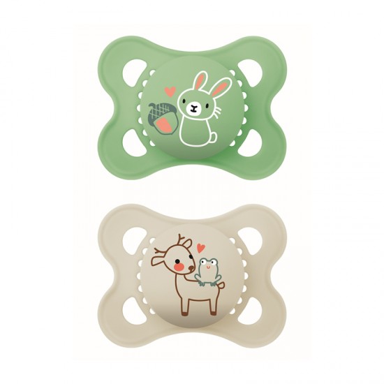 MAM Πιπίλα Σιλικόνης Original 2-6 μηνών Πράσινη 2τμχ