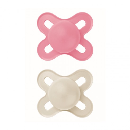 MAM Πιπίλα Σιλικόνης Original Start Unprinted 0-2 μηνών Ροζ 2τμχ