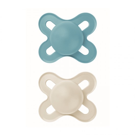 MAM Πιπίλα Σιλικόνης Original Start Unprinted 0-2 μηνών Μπλε 2τμχ