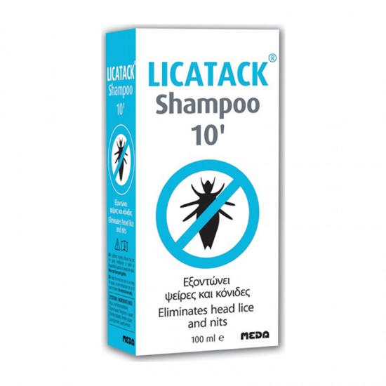 Liceatack Shampoo 10' 100ml - Αντιφθειρικό Σαμπουάν που Εξοντώνει Ψείρες και Κόνιδες σε μόλις 10 Λεπτά