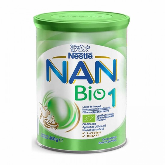 Nestle NAN Bio Νο1 400g - Βιολογικό Γάλα σε Σκόνη Πρώτης Βρεφικής Ηλικίας από τη Γέννηση