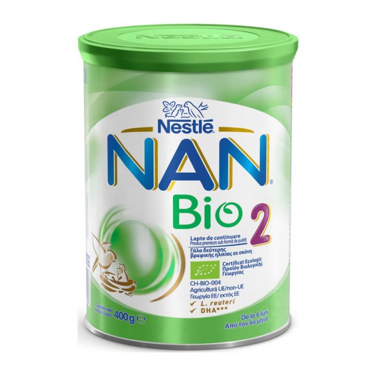 Nestle NAN Bio Νο2 400g - Βιολογικό Γάλα σε Σκόνη Δεύτερης Βρεφικής Ηλικίας από τον 6ο Μήνα