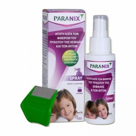 Perrigo Paranix Spray Αντιμετώπισης των Φθειρών της Κεφαλής & Αυγών 100ml + Χτένα