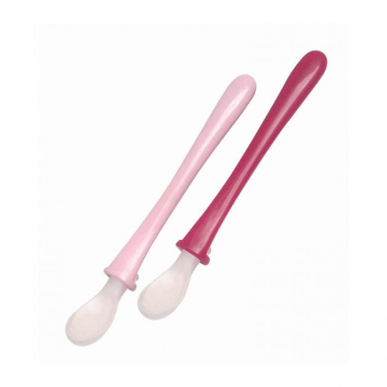 Primamma Κουταλάκι Σιλικόνης 6+ μηνών Χρώμα Ροζ 2τμχ