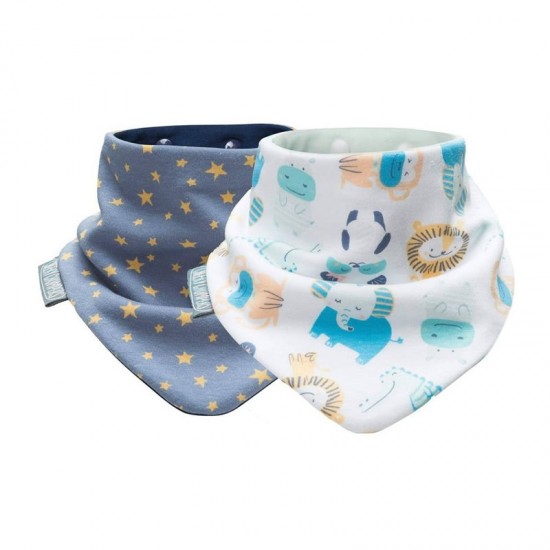 Cheeky Chompers Cheeky Animals &  Midnight Stars Neckerbib- Σαλιάρα Μπαντάνα  2τμχ