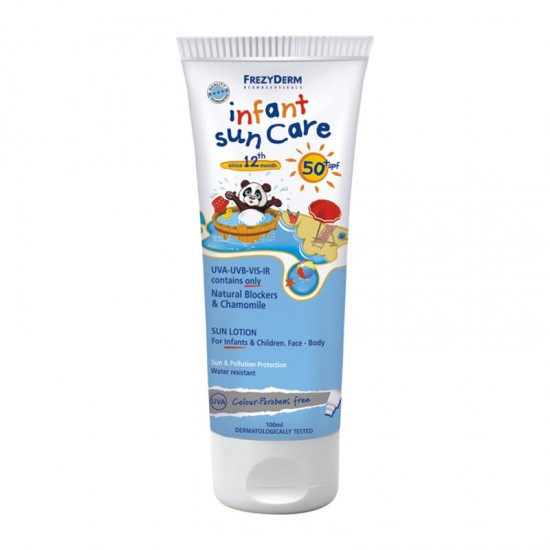 Frezyderm Sunscreen Infant Suncare Face & Body Sun Lotion SPF50+ Αντηλιακό Γαλάκτωμα Προσώπου & Σώματος για Νήπια & Παιδιά από τον 12ο Μήνα 100ml