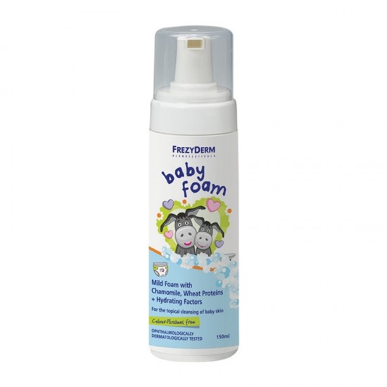Frezyderm Baby Foam Βρεφικός Απαλός Αφρός Καθαρισμού με Χαμομήλι, Πρωτεΐνες Σίτου και Ενυδατικούς Παράγοντες 150ml