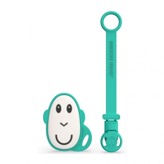 Matchstick Monkey  Soother Clip & Flat Monkey Teether- Βρεφικό Σετ Κλιπ Πιπίλας & Μασητικό Μαϊμού Πράσινο