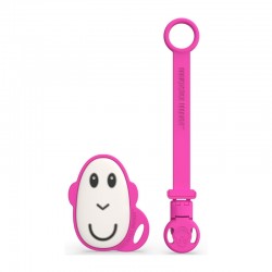 Matchstick Monkey Soother Clip & Flat Monkey Teether- Βρεφικό Σετ Κλιπ Πιπίλας & Μασητικό Μαϊμού Ροζ