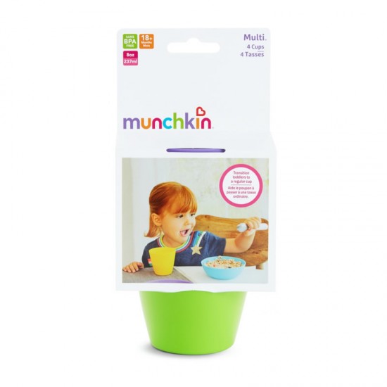 Munchkin Modern Multi Cups - Χρωματιστά Πλαστικά Ποτηράκια 18m+ 4τμχ