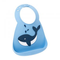 Munchkin Make My Day Baby Bib Whale, Σαλιάρα Σιλικόνης Φάλαινα  6m+, 1 τμχ