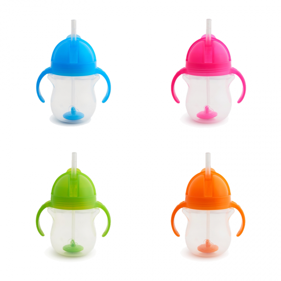 Μunchkin Tip & Sip Cup 6m+, Εκπαιδευτικό Ποτήρι με Καλαμάκι με Βαρίδι σε Πράσινο Χρώμα, 207ml