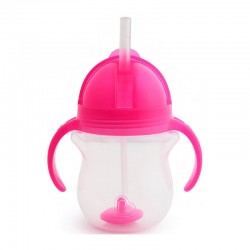 Μunchkin Tip & Sip Cup 6m+, Εκπαιδευτικό Ποτήρι με Καλαμάκι με Βαρίδι σε Ροζ Χρώμα, 207ml