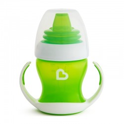 Munchkin Gentle First Cup, Εκπαιδευτικό κύπελλο με μαλακό στόμιο & λαβές Πράσινο Χρώμα 4m+, 118ml