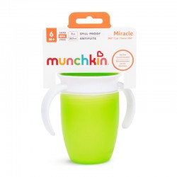 Munchkin Miracle 360 Trainer Cup 6m+, Εκπαιδευτικό Κύπελλο με Λαβές σε Πράσινο Χρώμα, 207ml