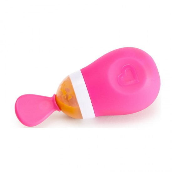 Munchkin Squeeze Presser, "Το Κουτάλι που Δε Λερώνει" σε Ροζ χρώμα 4m+, 1τμχ