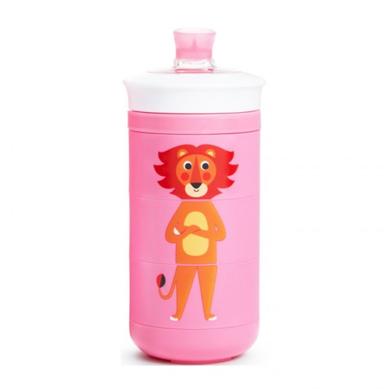 Munchkin Twisty Cup Animal 266ml - Εκπαιδευτικό Παγούρι με περιστρεφόμενα μέρη Ροζ 18+m