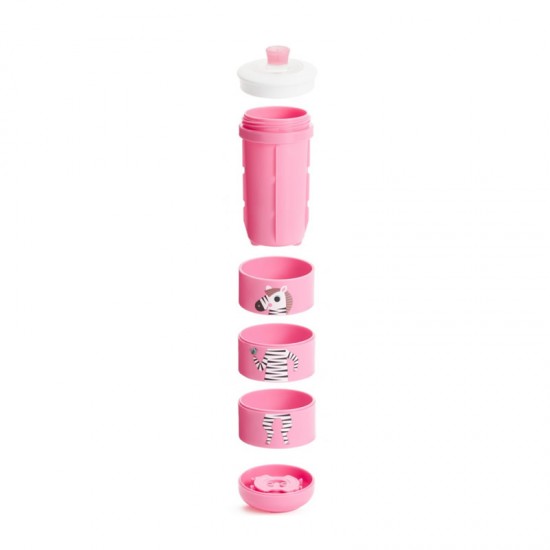 Munchkin Twisty Cup Animal 266ml - Εκπαιδευτικό Παγούρι με περιστρεφόμενα μέρη Ροζ 18+m