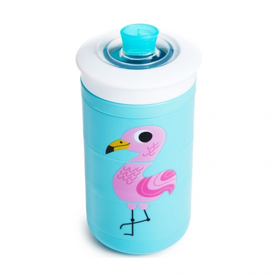 Munchkin Twisty  Cup Animal 266ml - Εκπαιδευτικό Παγούρι με περιστρεφόμενα μέρη Μπλε 18+m