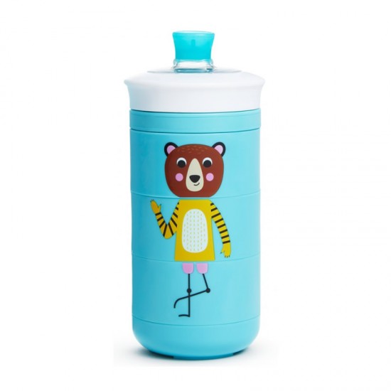 Munchkin Twisty  Cup Animal 266ml - Εκπαιδευτικό Παγούρι με περιστρεφόμενα μέρη Μπλε 18+m