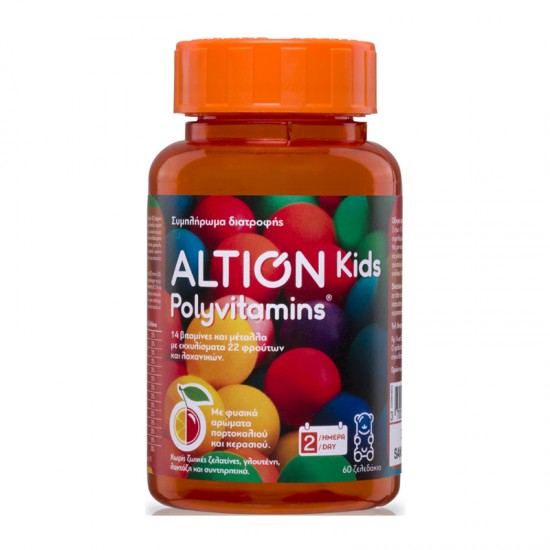 Altion Kids Polyvitamins Πολυβιταμινούχο Συμπλήρωμα για Παιδιά 3+ ετών 60 Μασώμενα Ζελεδάκια