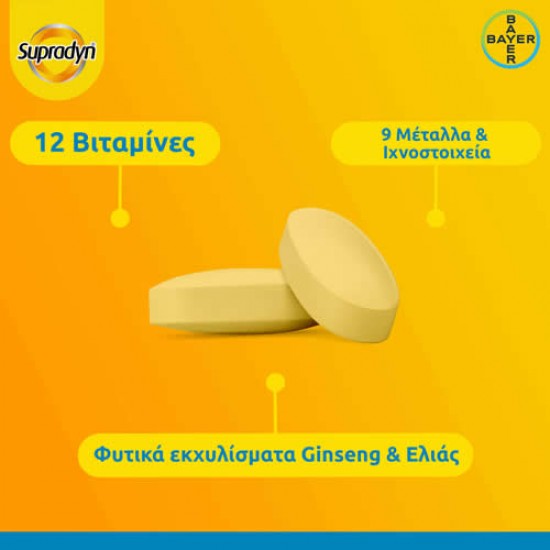Bayer Supradyn Vitality 50+ Συμπλήρωμα Πολυβιταμινών για Ηλικίες άνω των 50 ετών 30 Δισκία