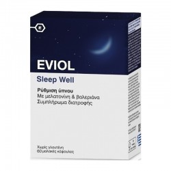 Eviol Sleep Well 60 Κάψουλες - Συμπλήρωμα Διατροφής για Ρύθμιση Ύπνου με Μελατονίνη και Βαλεριάνα	
