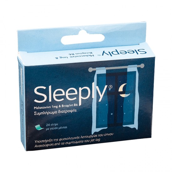 Farmasyn Sleeply Strips 24 Υπογλώσσιες Ταινίες - Συμπλήρωμα Διατροφής για Αϋπνίες με Μελατονίνη και Βιταμίνη Β6 και Γεύση Μέντα