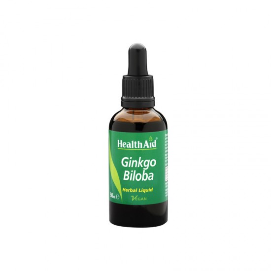 Health Aid Ginkgo Biloba Herbal Liquid,  50ml - Διατήρηση της Καλής Λειτουργίας του Εγκεφάλου και της Μνήμης