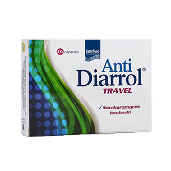 Intermed AntiDiarrol TRAVEL 10 Κάψουλες - Συμπλήρωμα Διατροφής με Προβιοτικό κατά της Διάρροιας κατά τη Διάρκεια Ταξιδιών
