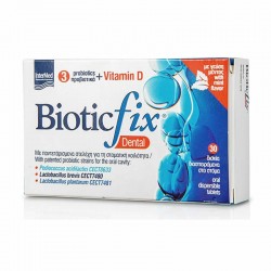 Intermed BioticFix Dental 30 Διασπειρόμενα Δισκία - Συμπλήρωμα Διατροφής με 3 Προβιοτικά και Βιταμίνη D με γεύση Μέντα