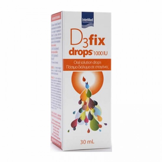Intermed D3 Fix Drops 1000IU Pump 30ml - Πόσιμο Διάλυμα σε Σταγόνες με Βιταμίνη D3 με Πρακτική Αντλία
