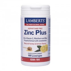 Lamberts Zinc Plus Lozenges Συμπλήρωμα με Ψευδάργυρο, Βιταμίνη C & Πρόπολη με γεύση Μέλι και Λεμόνι 100 Καραμέλες