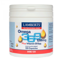 Lamberts Omega 3-6-9 1200mg + Vitamin D3 5μg Συμπλήρωμα με Ωμέγα 3-6-9 Λιπαρά Οξέα και Βιταμίνη D3 120 Κάψουλες