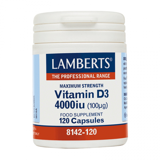 Lamberts Vitamin D3 4000IU (100μg) Συμπλήρωμα Βιταμίνης D3 120 Κάψουλες