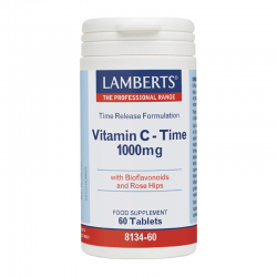 Lamberts Vitamin C 1000mg Time Release 60 Ταμπλέτες - Συμπλήρωμα Διατροφής Βιταμίνης C Παρατεταμένης Αποδέσμευσης για Ενίσχυση του Ανοσοποιητικού