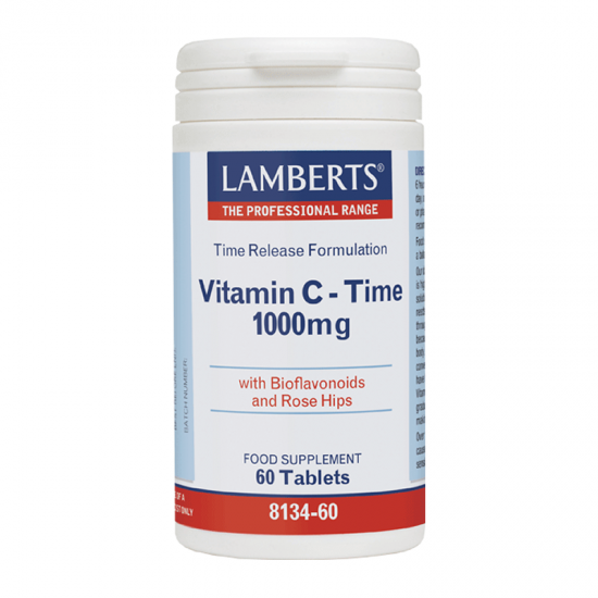 Lamberts Vitamin C 1000mg Time Release 60 Ταμπλέτες - Συμπλήρωμα Διατροφής Βιταμίνης C Παρατεταμένης Αποδέσμευσης για Ενίσχυση του Ανοσοποιητικού