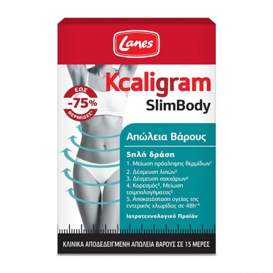 Lanes Kcaligram SlimBody 60 Κάψουλες - Συμπλήρωμα Διατροφής Απώλεια Βάρους με 5απλή Δράση