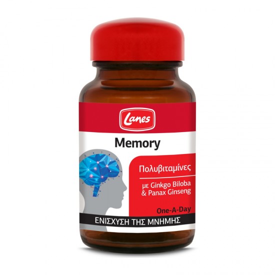 Lanes Memory Multivitamins One-A-Day 30 Ταμπλέτες - Συμπλήρωμα Διατροφής Πολυβιταμίνης με Gingko Biloba & Ginseng για Ενίσχυση της Μνήμης