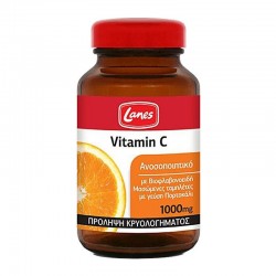 Lanes Vitamin C 1000mg Συμπλήρωμα με Βιταμίνη C & Βιοφλαβονοειδή 60 Μασώμενες Ταμπλέτες με Γεύση Πορτοκάλι